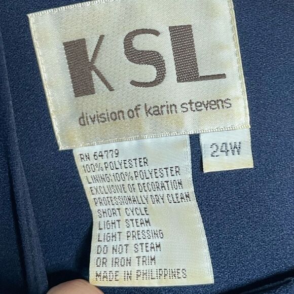 Karin Stevens Navy Blue Dress with Embroidered Details - Picture 4 of 6